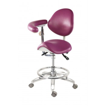 Medical Dentist Nurse Saddle Chair Luxury Mobile Doctors Stool PU Leather QY-MA-...