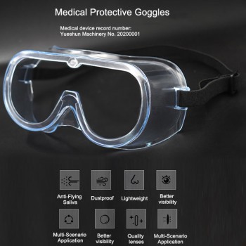 5Pcs Protective Goggles Splash Safety with Clear Anti Fog Lenses Anti-Saliva Dus...