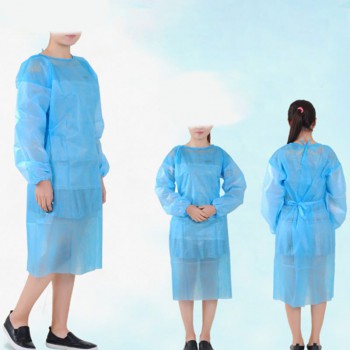 10 Pack Non-woven Blue Disposable Isolation Gown Protective Isolation Gown Cloth...
