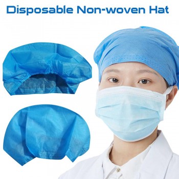 40Pcs Disposable Hair Head Cap Non Woven Anti Dust Hat Medical Food Supplies Set...