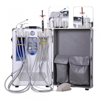 BD-406 Portable Mobile Dental Turbine Unit with Compressor + LED Curing Light + Scaler Handpiece