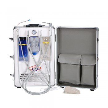 BD-406A Portable Dental Turbine Unit(Air Compressor+Suction System+Triplex Syrin...