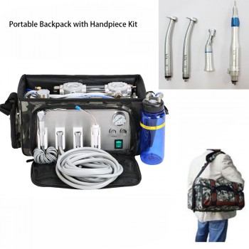 BD-401 Portable Dental Bag Backpack Unit with Compressor + Handpiece Kit