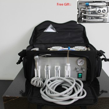 BD-401 Portable Dental Bag Backpack Unit with Compressor + Handpiece Kit