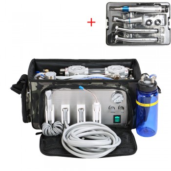 BD-401 Portable Dental Bag Backpack Unit with Compressor + Handpiece Kit