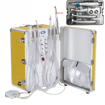 XS-341 Portable Mobile Dental Unit with Compressor + Curing Light + Scaler + Han...