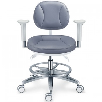 PLST-08 Series Ergonomic Adjustable Dental Operator Stools with Armrest & Back Support