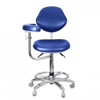 QY-600M-B2 Mobile Dentist Stool with Armrest Dental Assistant Nurse Chair 360° R...