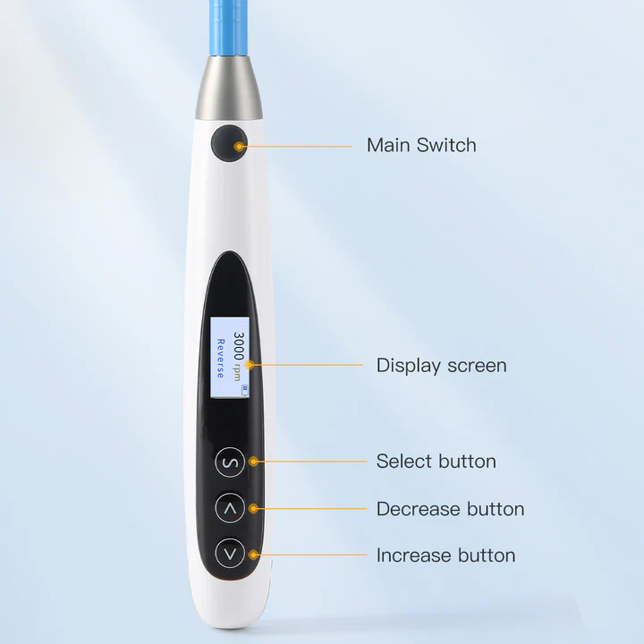 Electric Cordless Dental Hygiene Prophy Handpiece for Oral Cleaning Polishing 10 Speed Settings