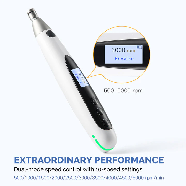 Electric Cordless Dental Hygiene Prophy Handpiece for Oral Cleaning Polishing 10 Speed Settings