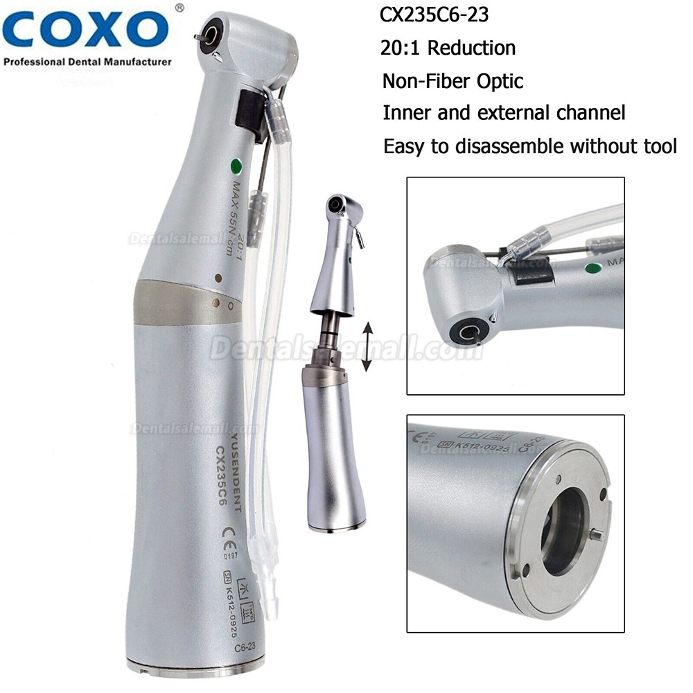 YUSENDENT CX235C6-22 Dental LED 20:1 Implant Surgery Contra Angle Handpiece