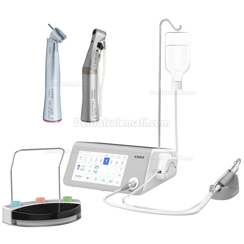 YUSENDENT COXO C-Sailor Pro+ Dental Implant Surgery Motor System with 2Pcs Contra-Angle Fiber Optic Handpiece