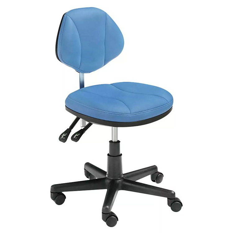 HS-10 Mobile Dental Stool with Back Support Doctor's Dentist Assistant Nurse Hygienist Chair Microfiber Leather