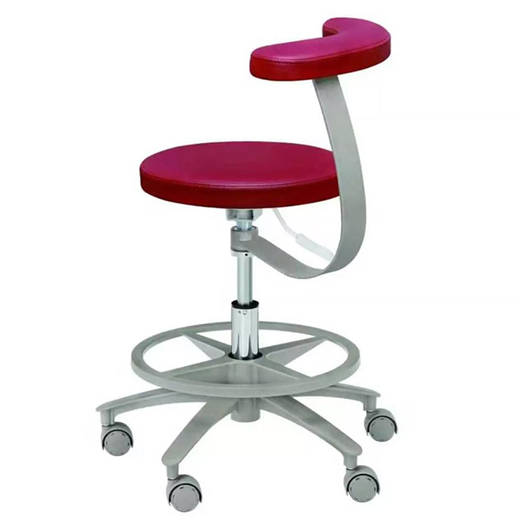 HS-11 Ergonomic Dental Stool with Armrest Assistant Hygienist Saddle Chair Microfiber Leather 