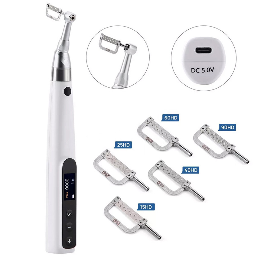 Electric Interproximal Reduction Orthodontic Handpiece IPR Kit with 5Pcs Strips