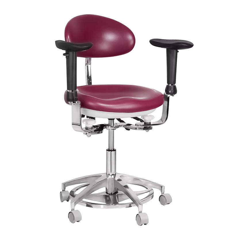 JKS-037 Ergonomic Dental Stool with Armrest Dentist Operator Assistant Hygienist Chair 360° Rotation