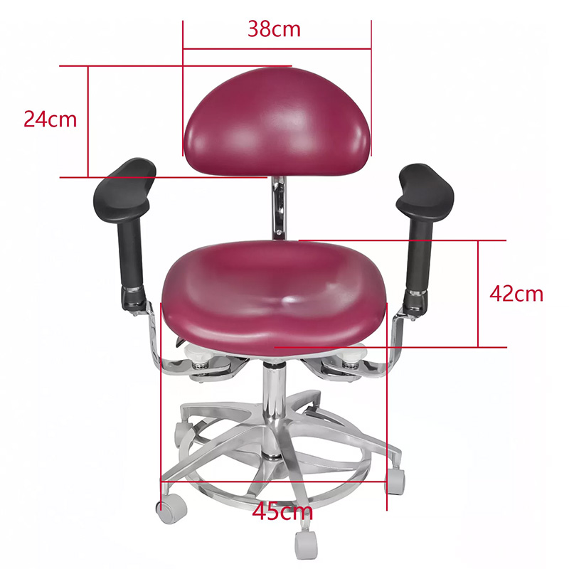 JKS-037 Ergonomic Dental Stool with Armrest Dentist Operator Assistant Hygienist Chair 360° Rotation