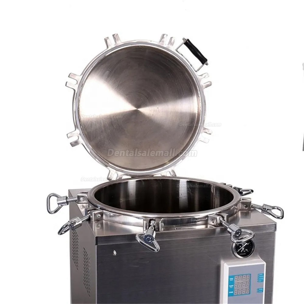 35L-100L Tabletop Portable Automatic Large Vertical High Pressure Steam Autoclave Sterilizer 105℃-134℃