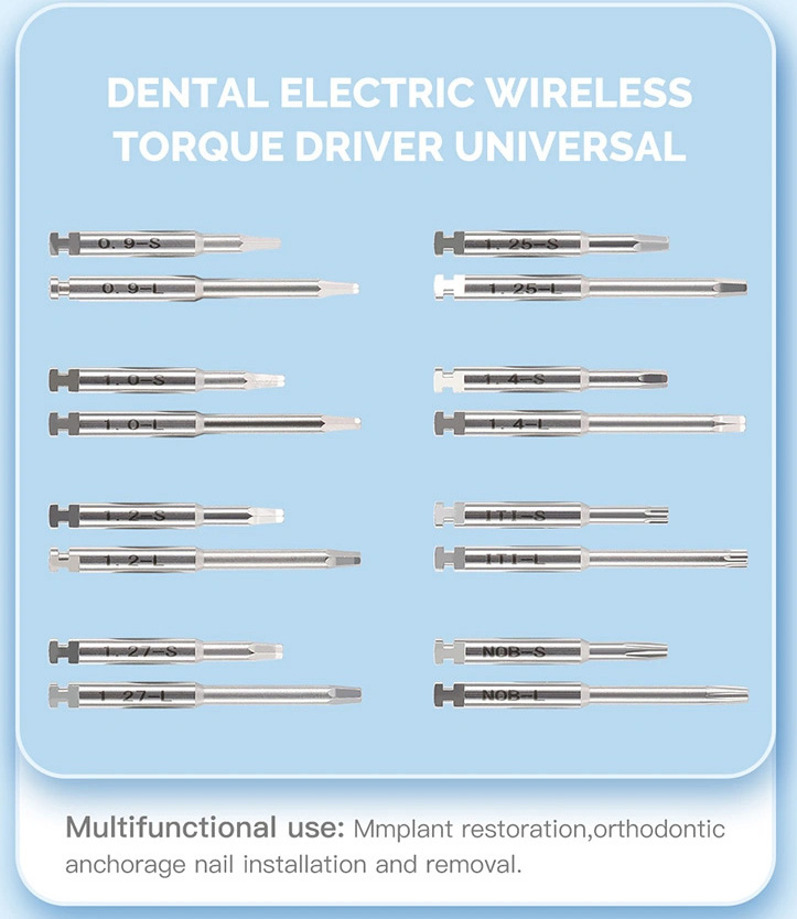 Electric Wireless Universal Implant Torque Wrench Kit with 16Pcs Screwdrivers