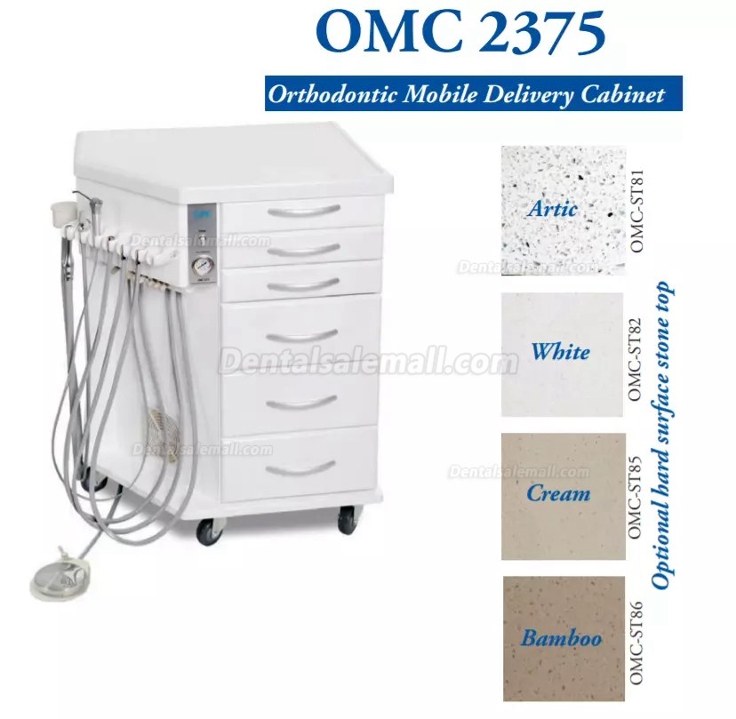 TPC Dental OMC-2375 Orthodonic Mobile Dental Delivery Cabinet Unit Built-in Air Compressor