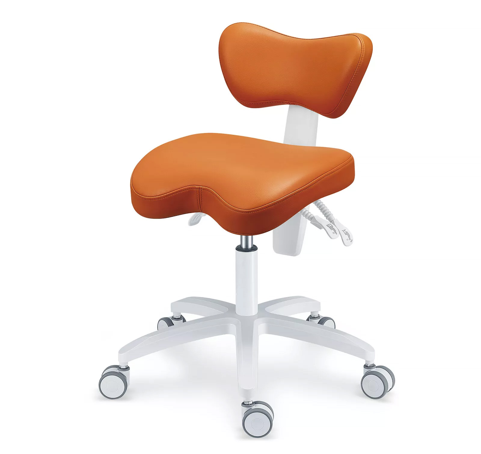 PLST-060 Adjustable Ergonomic Dental Operator Assistant Chair Dental Hygienist Saddle Stools