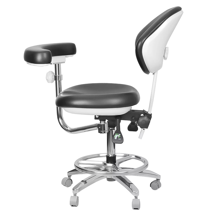 QY-600M-B2 Adjustable Ergonomic Dental Stool Assistant Doctor Chair with Armrest 360° Rotation