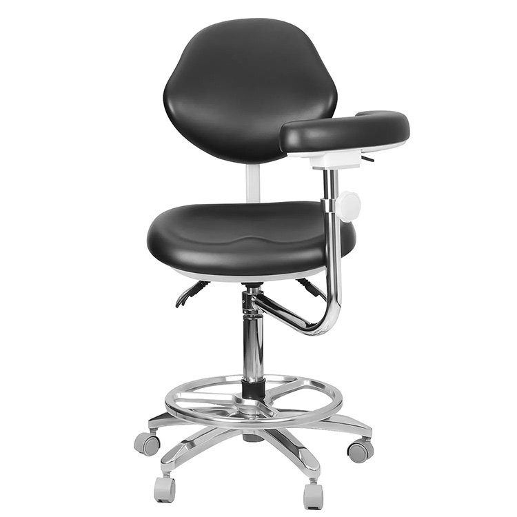 QY-600M-B2 Adjustable Ergonomic Dental Stool Assistant Doctor Chair with Armrest 360° Rotation