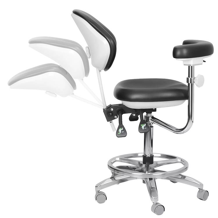 QY-600M-B2 Adjustable Ergonomic Dental Stool Assistant Doctor Chair with Armrest 360° Rotation